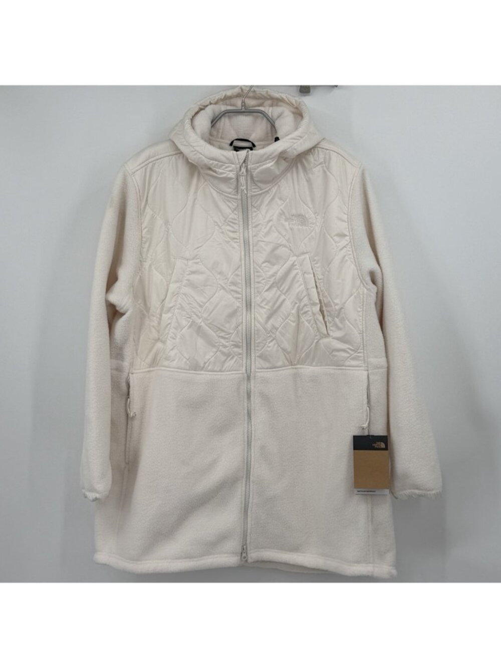 The North Face Women's Royal Arch Full Zip Fleece Parka Jacket Gardenia White XL